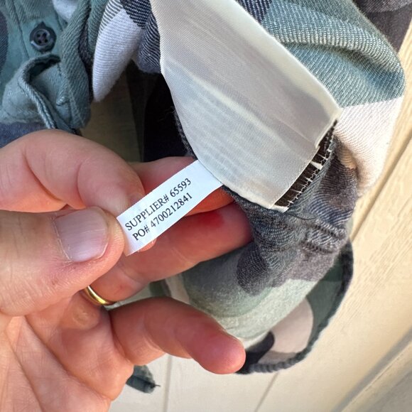 Ralph Lauren Denim & Supply Button Up Shirt Women's Medium Green Grey Plaid - Picture 4 of 7